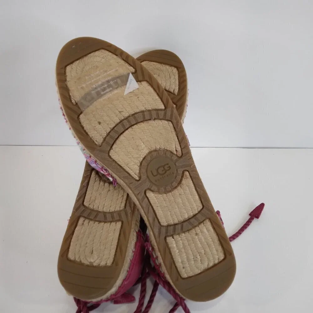 UGG Libbi Serape Espadrille Pink Sandals 1011189 Size 8 NEW